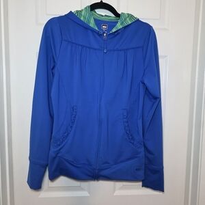 REI Women's Size S Hooded Jacket Full Zip Pockets Blue  Running Active